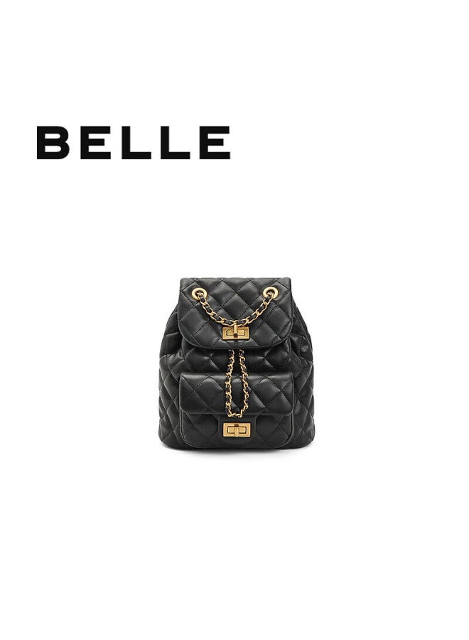 Belle [new Year Gift] Women's Handbag, Chanel-style Lightweight Backpack, Chain Crossbody Bag X7046cx4, Black - Image 1