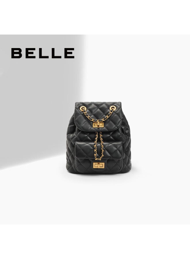 Belle [new Year Gift] Women's Handbag, Chanel-style Lightweight Backpack, Chain Crossbody Bag X7046cx4, Black - Image 2