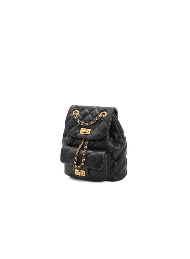 Belle [new Year Gift] Women's Handbag, Chanel-style Lightweight Backpack, Chain Crossbody Bag X7046cx4, Black - Image 4