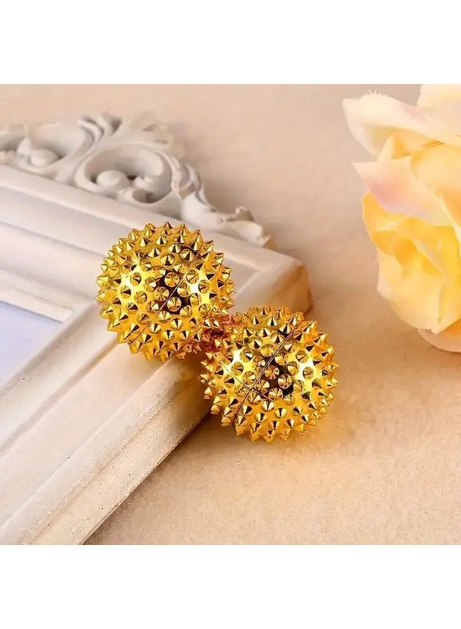 Silvery Magnetic Hedgehog Massage Balls Pair For Muscle Relaxation And Improved Circulation - Image 3