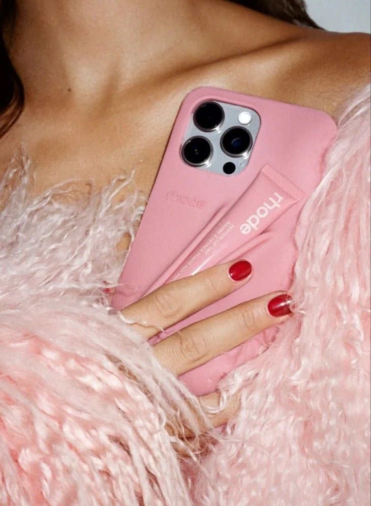 Rhode iPhone 14 Phone Case with Lip Gloss ,Silicone Shockproof and Scratch-Resistant Protective Case,Phone Rhode Case with Silicone Lipstick Holder,Applicable to iPhone 14-(Ribbon) - Image 2