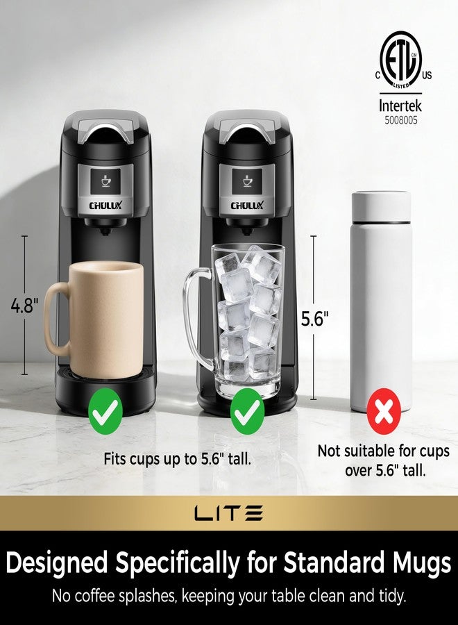 CHULUX Lite Single Serve Coffee Maker for K Cup Capsules, Single Cup Reservoir Coffee Maker with One Touch Brewing, 5 to 12 Oz Brew Sizes, Designed Specifically for Standard Mugs, Black - Image 3
