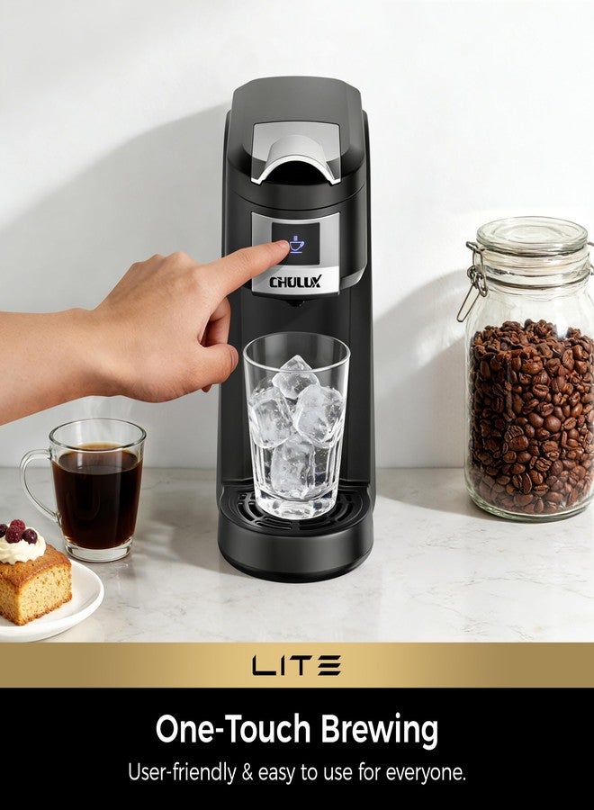 CHULUX Lite Single Serve Coffee Maker for K Cup Capsules, Single Cup Reservoir Coffee Maker with One Touch Brewing, 5 to 12 Oz Brew Sizes, Designed Specifically for Standard Mugs, Black - Image 2