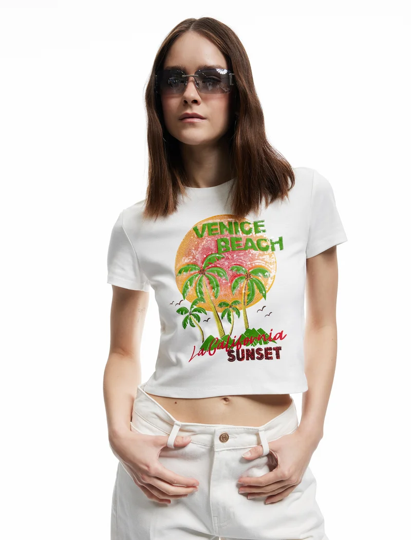 كوتون Crop T-Shirt