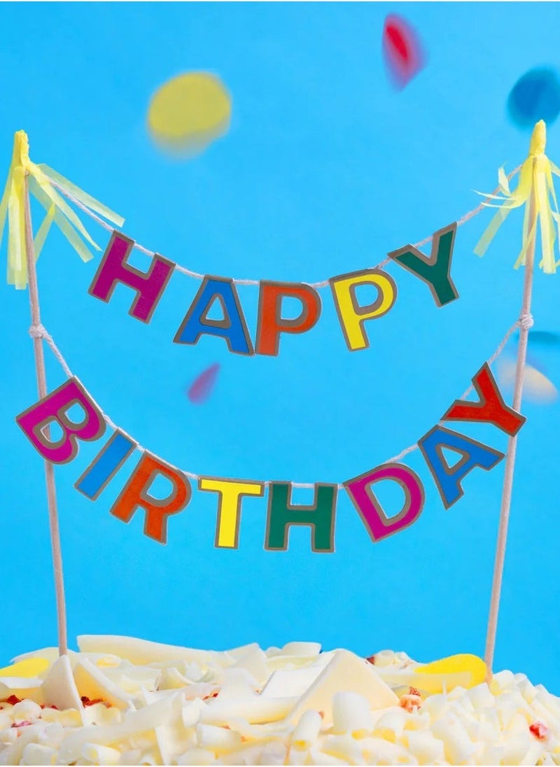 Talking Tables Birthday Brights Cake Topper, 18cm, 1pack  - Image 2