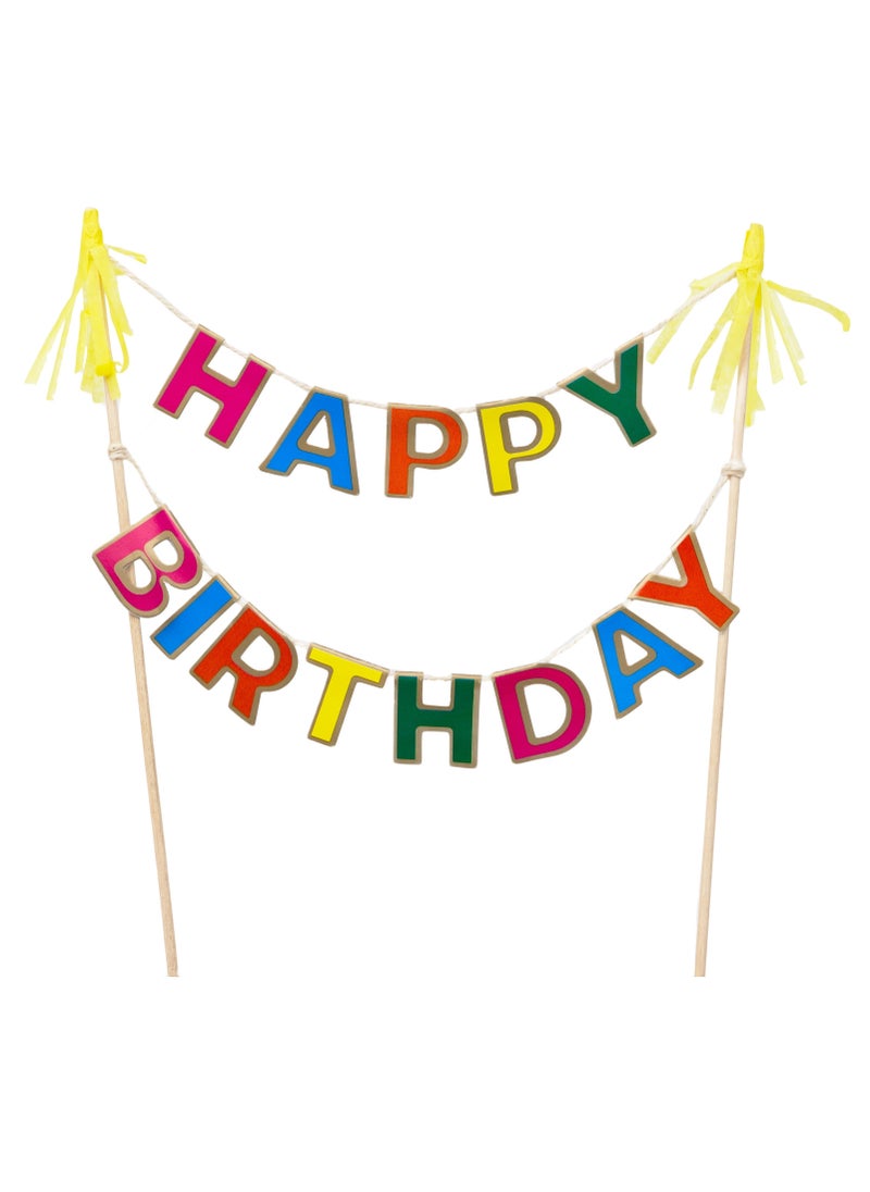 Talking Tables Birthday Brights Cake Topper, 18cm, 1pack  - Image 4