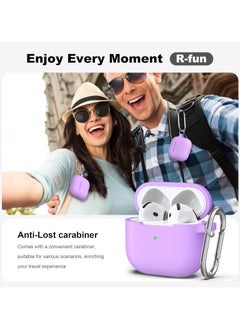 Generic AirPods 4 Case with Cleaner Kit,Full Protective Soft Skin Silicone Cover with Keychain for AirPods 4 Gen Case for Men Women,Compatible with Apple AirPods 4th Genaration Case 2024,Lavender  - Image 2