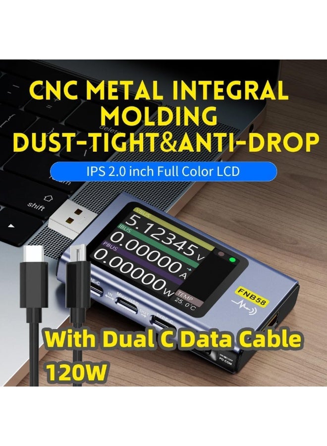FNIRSI FNB58 Digital Voltmeter Ammeter USB Tester TYPE-C Fast Charge Detection Trigger Capacity Measurement Ripple Measurement - Image 4