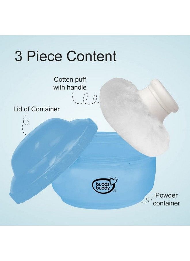 BuddsBuddy Bpa Free Popo Baby Powder Puff With Storage Powder Case (Blue)  - Image 5