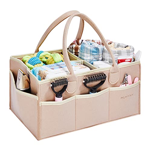 HUHYNN Pet Grooming Tote Bag, Dog Grooming Supplies Organizer Bag, Dog Grooming Bag for Travel Outdoor(BAG ONLY) (Khaki) - Image 1
