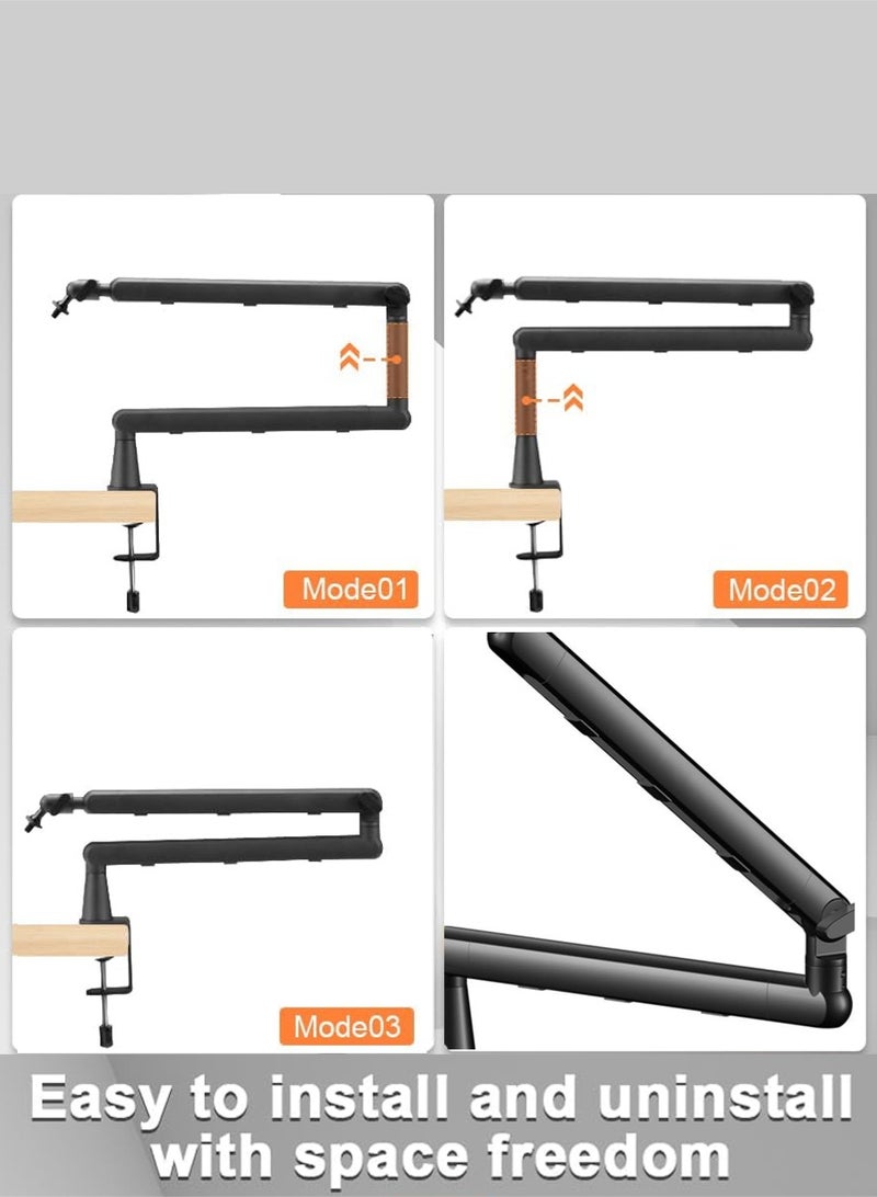 Leon Home Microphone Boom Arm, 360° Rotatable Mic Stand, Desk Low Profile Mic Arm Stand for streaming with Cable Management, Professional Microphone Holder, Mic Boom Arm Black - Image 5