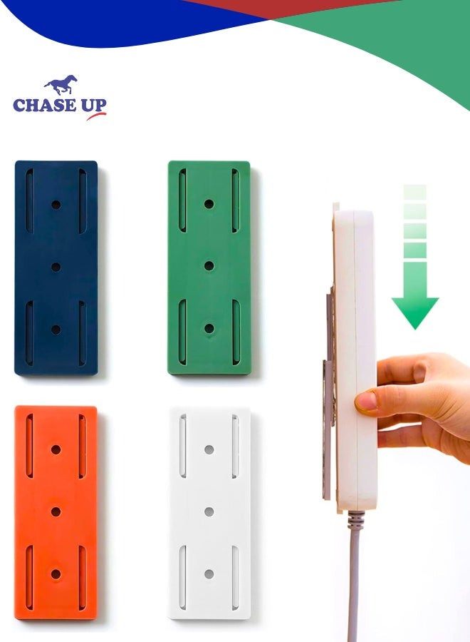Chase Up Self Adhesive Power Strip Holder - 4pcs Socket Organizer, Simplest Mount For Power Board, Remote Control Storage In Kitchen, Home And Office - Image 1