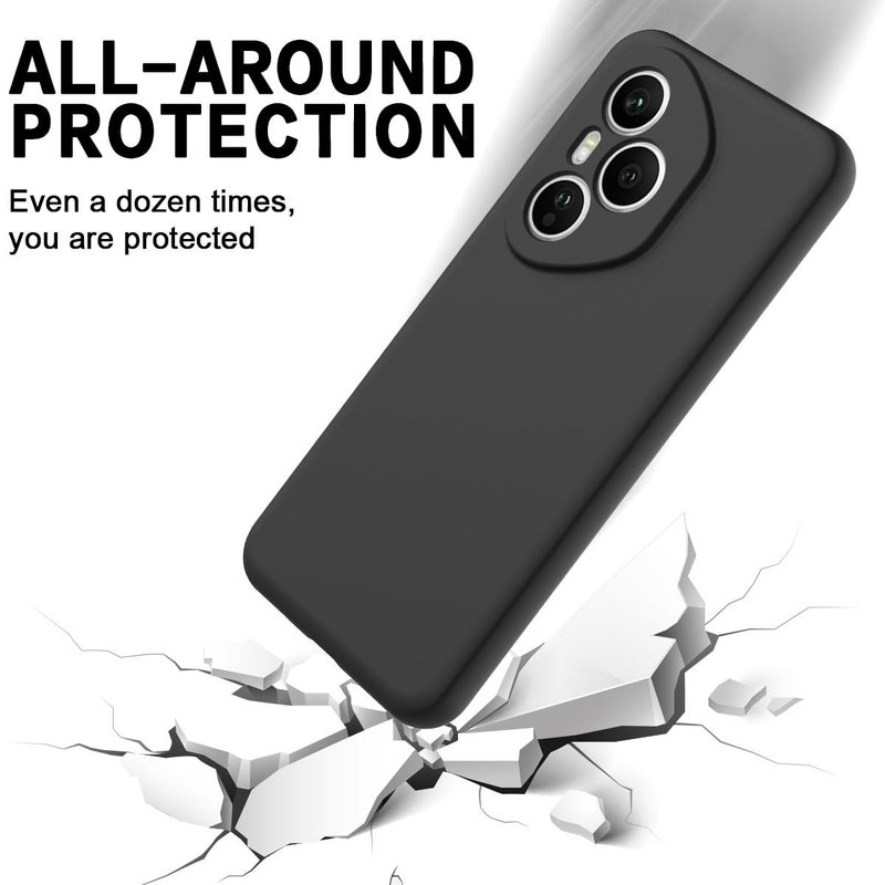 erorex For Honor 400 Pro Global 160.8mm Solid Color Liquid Silicone Dropproof Full Coverage Phone Case(Black) - Image 5