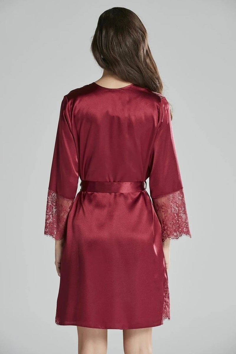pierre cardin 6015 Women's Lace Satin Set of 6-Burgundy  - Image 2