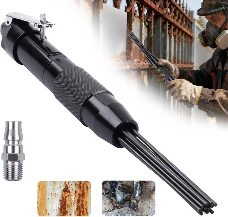 Pneumatic Rust Remover 12-Pin Alloy Rust Removal, For Rusted Surfaces And Weld Slag Removal - Image 2