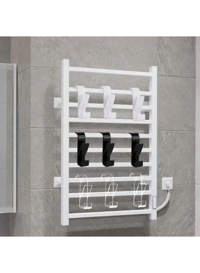5pcs Black Bathroom Heated Towel Radiator Hanger Hooks Drying Rack Storage - Image 5