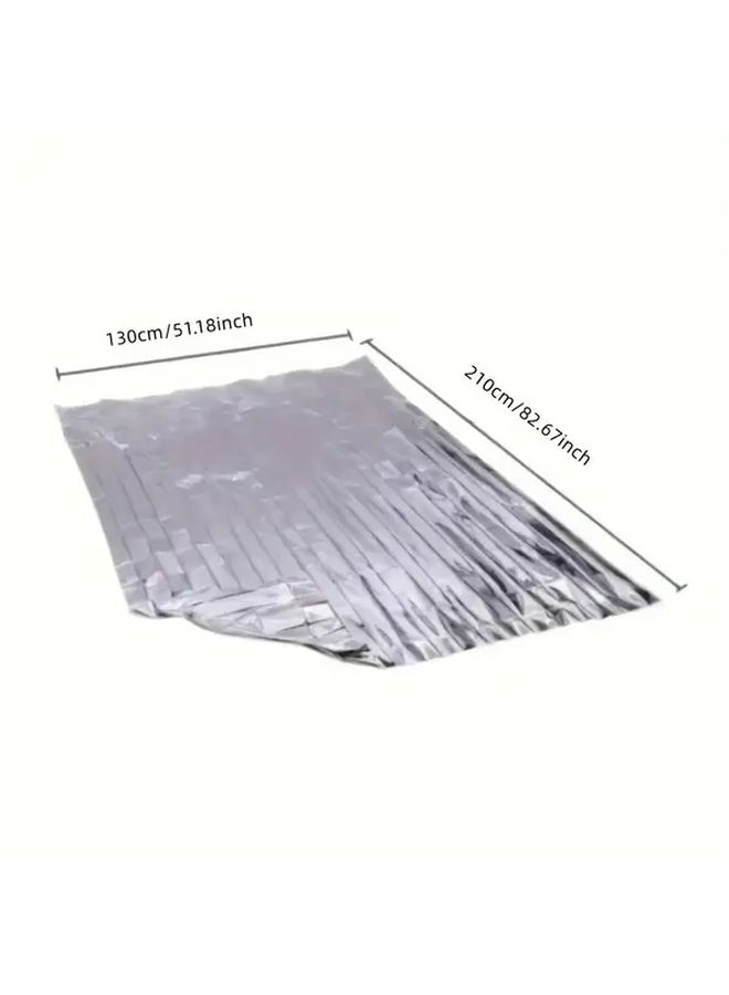 Multipurpose Emergency Mylar Thermal Blanket Silvery Compact Waterproof Retains Body Heat 51.18 by 82.67 Inches Ideal for First Aid Kits and Natural Disasters - Image 2