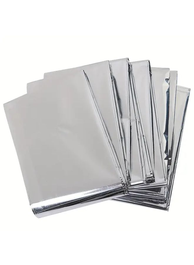 Multipurpose Emergency Mylar Thermal Blanket Silvery Compact Waterproof Retains Body Heat 51.18 by 82.67 Inches Ideal for First Aid Kits and Natural Disasters - Image 5
