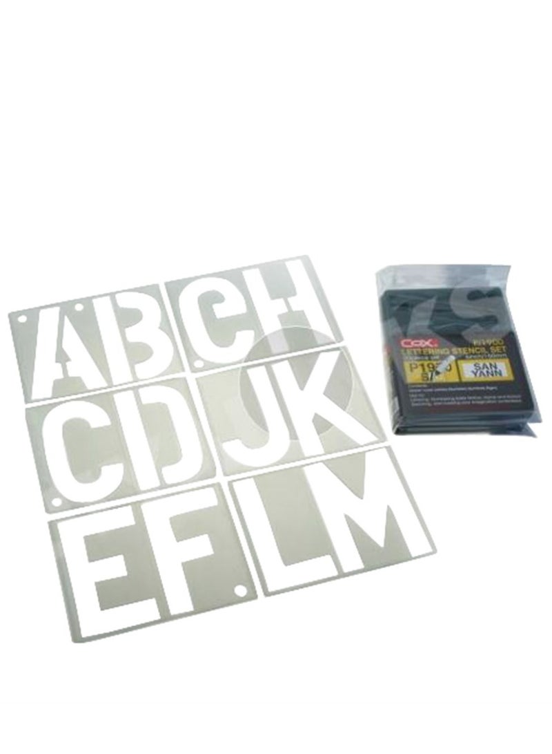 COX Lettering Stencil Set 4 inch 100mm 10 Pieces - Image 1