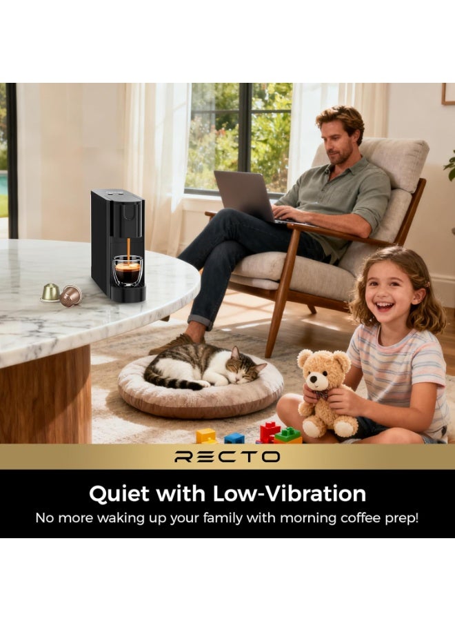 RectoCafé Espresso Machine for Nespresso Original Capsule Pod, 20 Bar Professional Italian Pump Coffee Machine, Extra Mini Espresso Maker for Home & Office, Black - Image 5