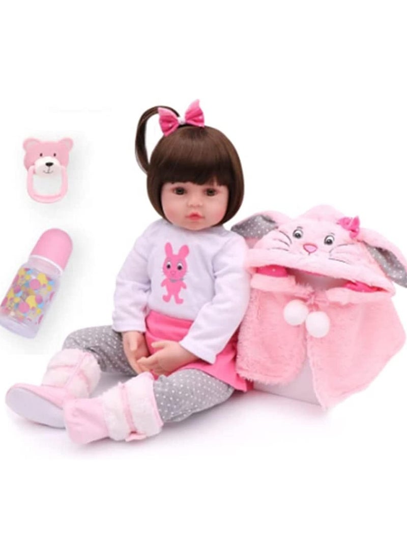 Nano Classic 18 inch 48cm Reborn Baby Doll Soft cloth vinyl head, leg and hand Silicone Doll newborn real like Baby Doll Girl Toy -  MINNIE  - Image 1