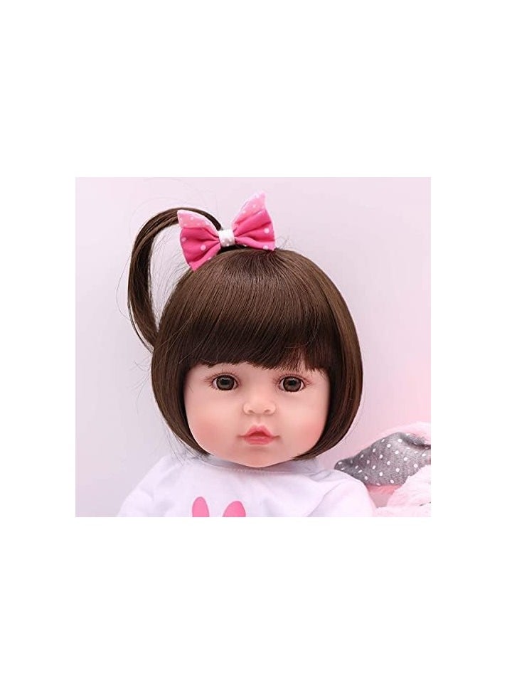 Nano Classic 18 inch 48cm Reborn Baby Doll Soft cloth vinyl head, leg and hand Silicone Doll newborn real like Baby Doll Girl Toy -  MINNIE  - Image 3