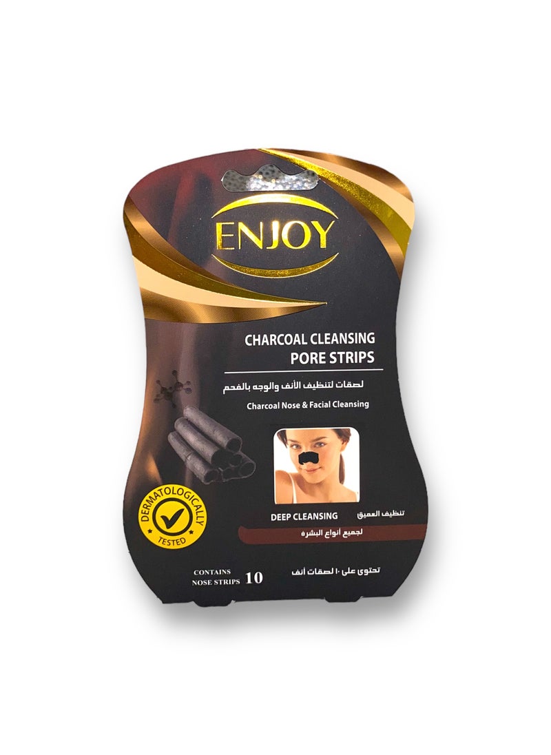 ENJOY ENJOY Charcoal Cleansing Pore Strips – Deep Blackhead Removal & Pore Tightening 