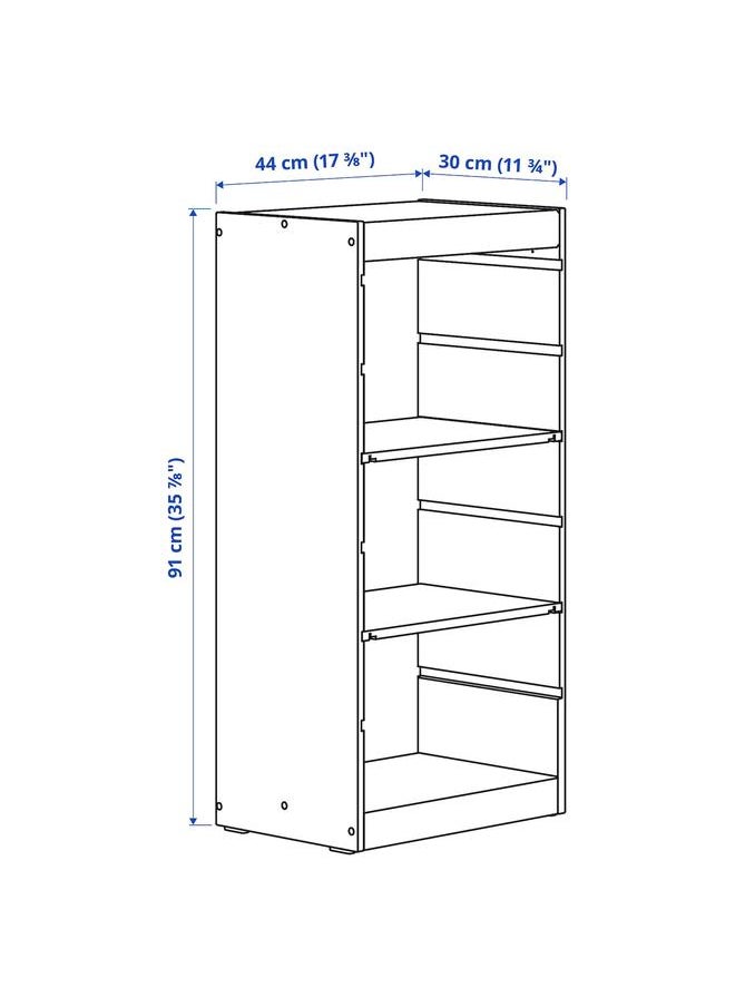 erorex Storage combination with shelves, light white stained pine, 44x30x91 cm  - Image 3