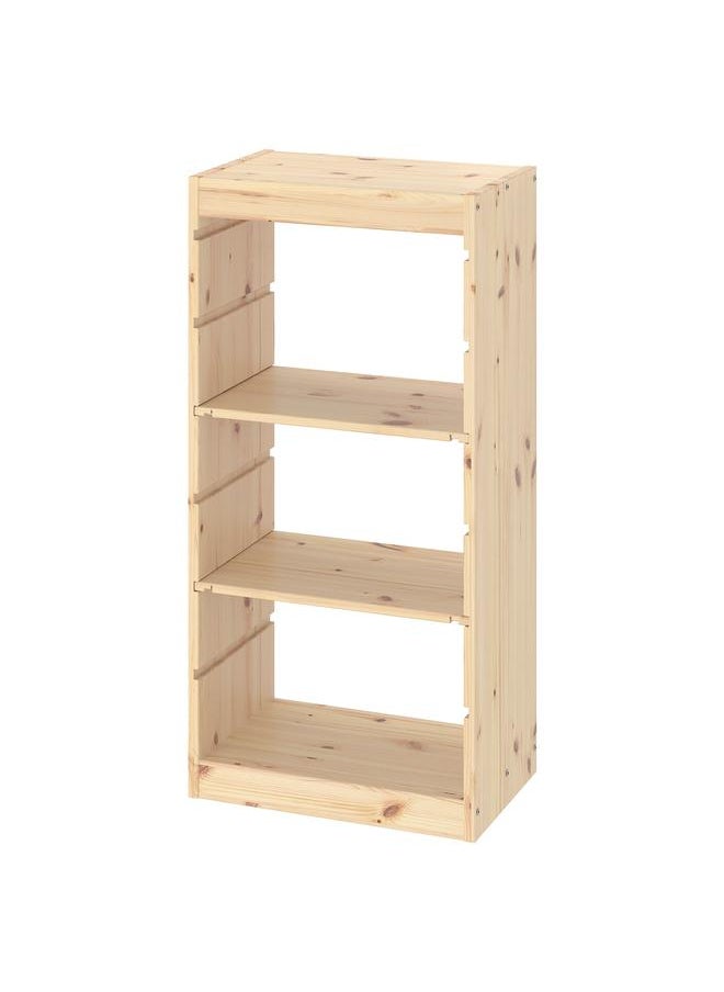 erorex Storage combination with shelves, light white stained pine, 44x30x91 cm  - Image 1