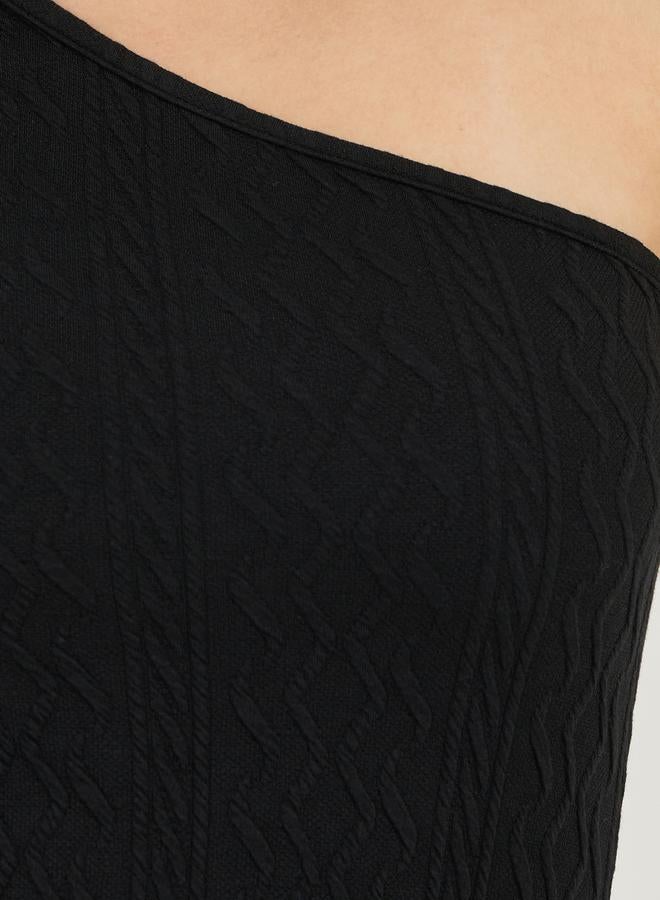 Styli One-Shoulder Midi Dress  - Image 3