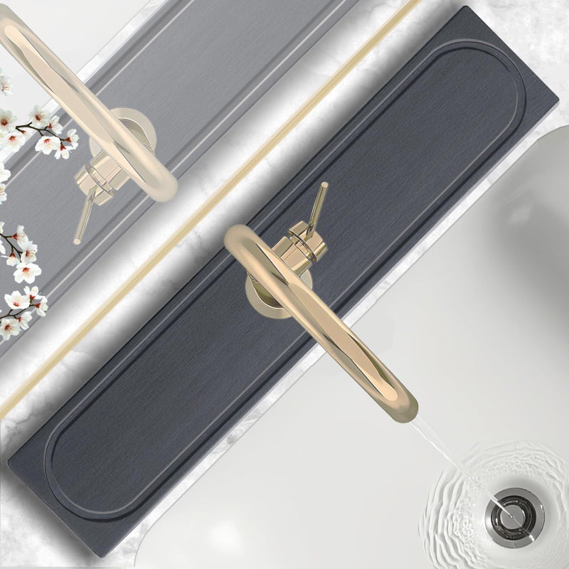 Lyxel Faucet Mat for Kitchen Sink with Raised Feet Fast Drying Diatomite Stone Sink Tray Water Absorbent Faucet Sink Splash Guard Prevents Moisture Buildup Durable Protector for Bathroom Counter - Image 2