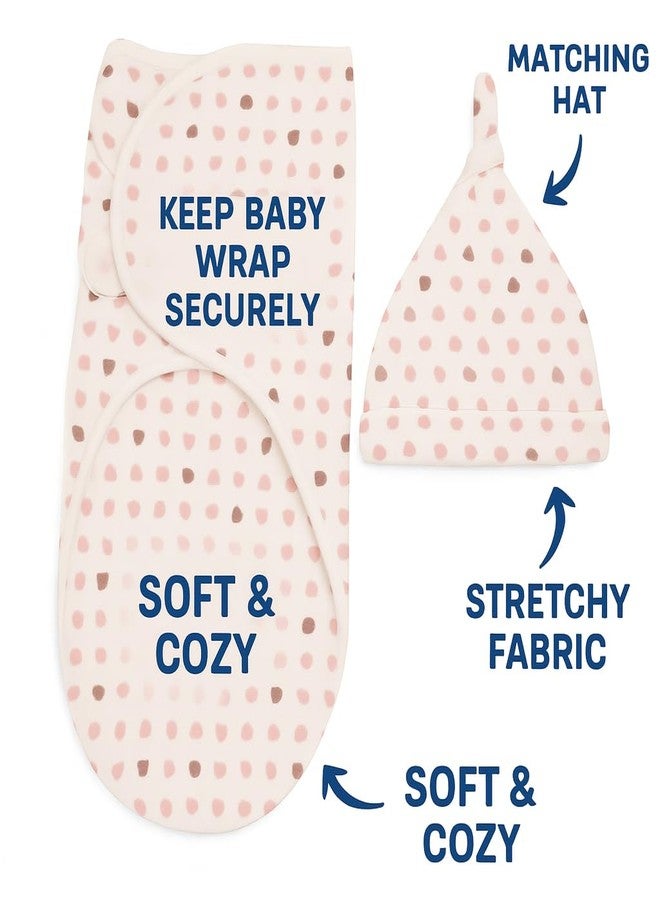 DTR Creation Ultra Soft Newborn Baby Swaddle Wrap with Matching Cap | 0-6 Months | Breathable Cotton | Adjustable Velcro Closure | Newborn Essentials for Boys & Girls (Off White) - Image 2
