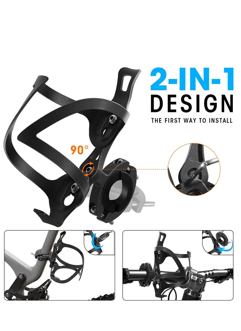 SYOSI - Bike Cup Holder, Bicycle 2-in-1 Bottle Bracket Aluminum Alloy Water Bottle Cage Universal Rotation Cup Drink Holders for Bike - Image 1