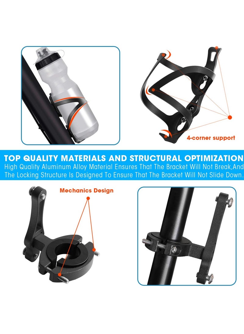 SYOSI - Bike Cup Holder, Bicycle 2-in-1 Bottle Bracket Aluminum Alloy Water Bottle Cage Universal Rotation Cup Drink Holders for Bike - Image 1