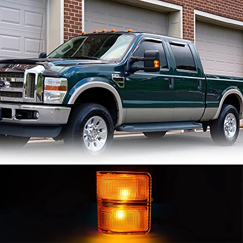 Bestview أفضل إضاءة مرآة إشارة Bestview، مصباح علامة جانبية عدسة كهرمانية متوافق مع 2008-2016 F250 F350 F450 سوبر ديوتي، إشارة انعطاف بيضاء وكهرمانية بديلة، عبوة من 2 - Image 2