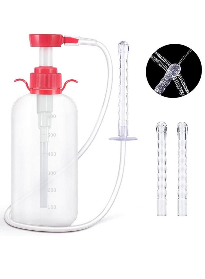 Unisex Silicone Bottle Enema Household Personal Care Squeeze Cleaner Irrigator (600ml)