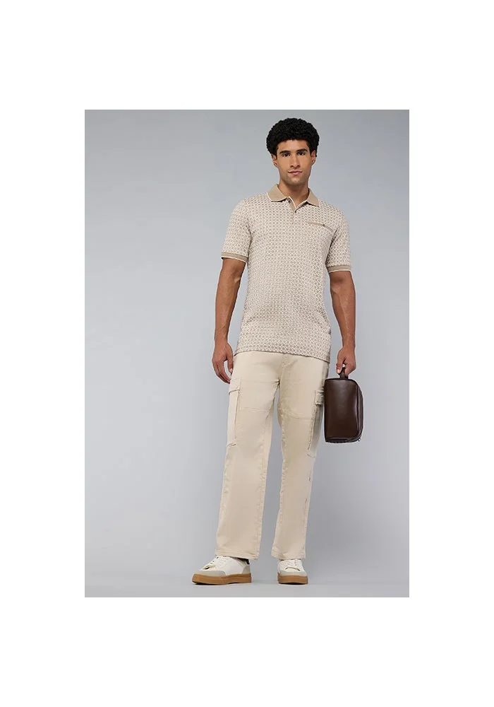 R&b Solid Cargo Jeans with Drawstring Waist