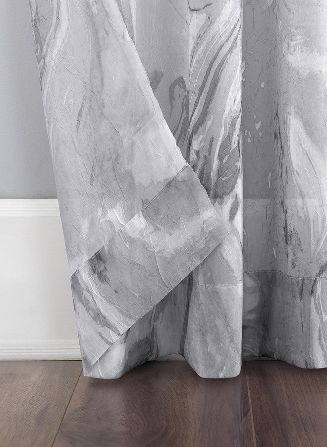 No. 918 Cristo Crushed Sheer Voile Rod Pocket Curtain Panel, Gray, 51" W x 84" L (1 Panel) - Image 4