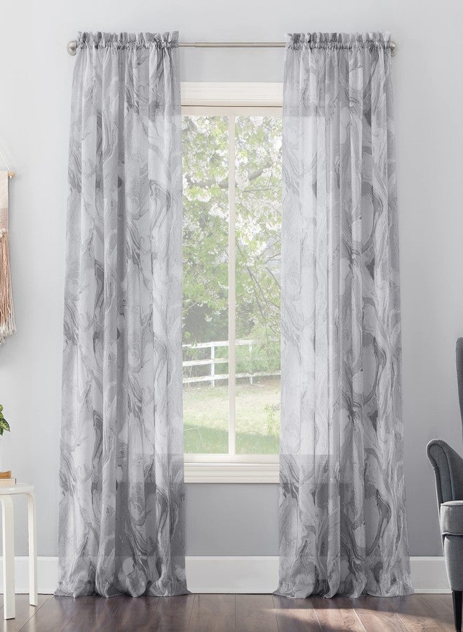 No. 918 Cristo Crushed Sheer Voile Rod Pocket Curtain Panel, Gray, 51" W x 84" L (1 Panel) - Image 1