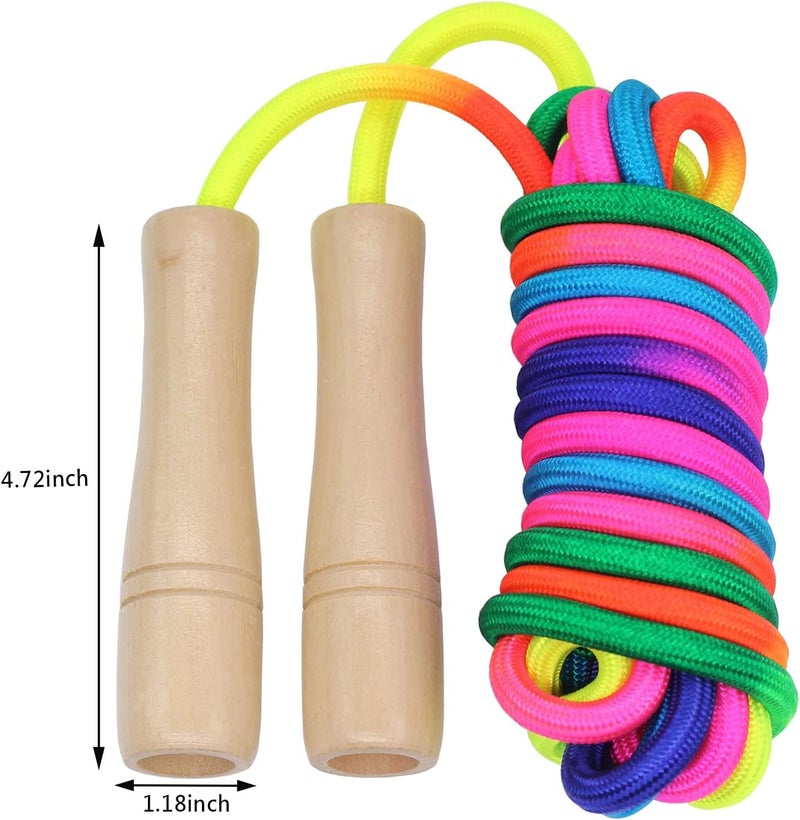 AUMCDIK 16 FT Long Jump Rope for Kids, Adjustable Double Dutch Skipping Rope with Wooden Handle, Multiplayer Team Jumping Rope for Outdoor Fun, School Sport, Party Game, Birthday Gift - Image 5
