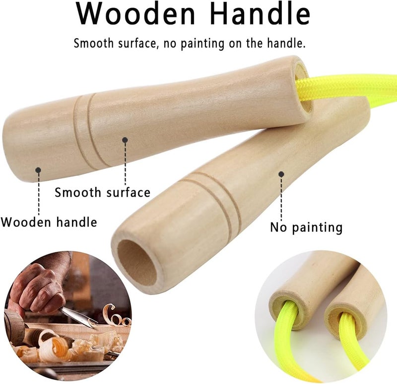 AUMCDIK 16 FT Long Jump Rope for Kids, Adjustable Double Dutch Skipping Rope with Wooden Handle, Multiplayer Team Jumping Rope for Outdoor Fun, School Sport, Party Game, Birthday Gift - Image 3