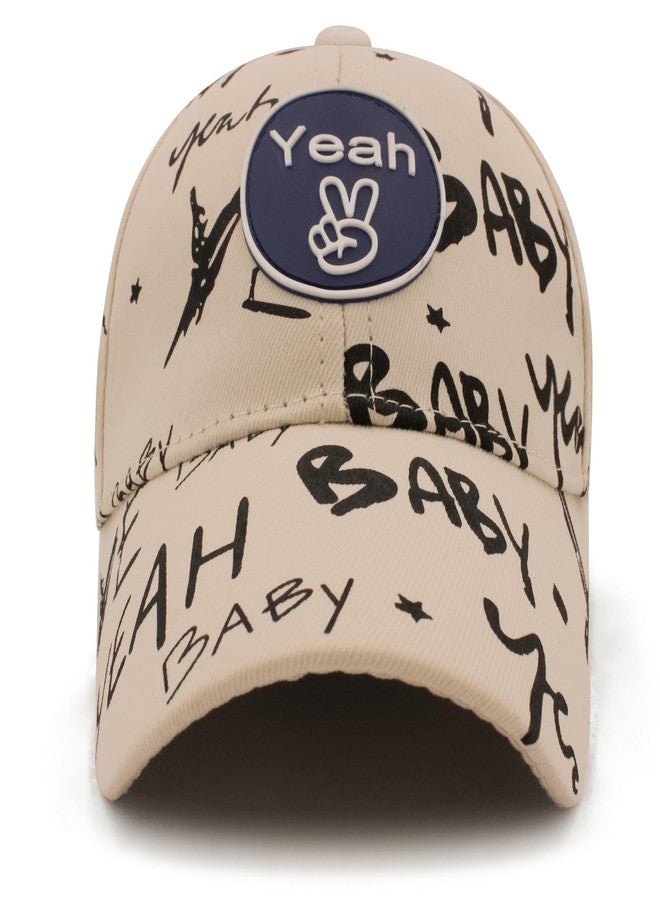 VRITRAZ Cartoon Print Little Sports Cap for Active Kids, Baby Girls and Boys 3-12 Years (Beige) - Image 4