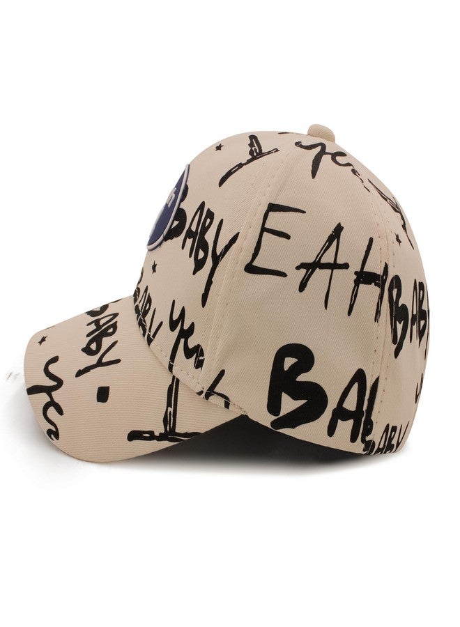 VRITRAZ Cartoon Print Little Sports Cap for Active Kids, Baby Girls and Boys 3-12 Years (Beige) - Image 5