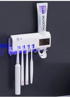 ELTRAZONE ELTRAZONE Smart Toothbrush Holder and Toothpaste Dispenser, Bathroom Toothbrush Holder Wall Mounted Toothpaste Dispenser with Rechargeable Solar Powered Rechargeable, USB Charging for Family Bathroom  - Image 2