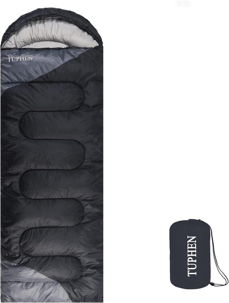 tuphen - Sleeping Bags for Adults Kids Boys Girls Backpacking Hiking Camping Microfiber Liner, Cold Warm Weather 4 Seasons Indoor Outdoor Use, Lightweight & Waterproof - Image 1
