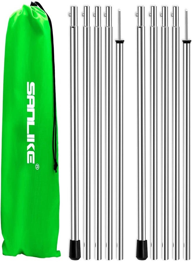 SAN LIKE Telescoping Tarp Poles Adjustable Tent Poles for Tarp Canopy Poles for Camping Canopy Awning Shelter Backpacking Hiking - (Adjustable Length - Steel Increase Thinckness) - Image 1