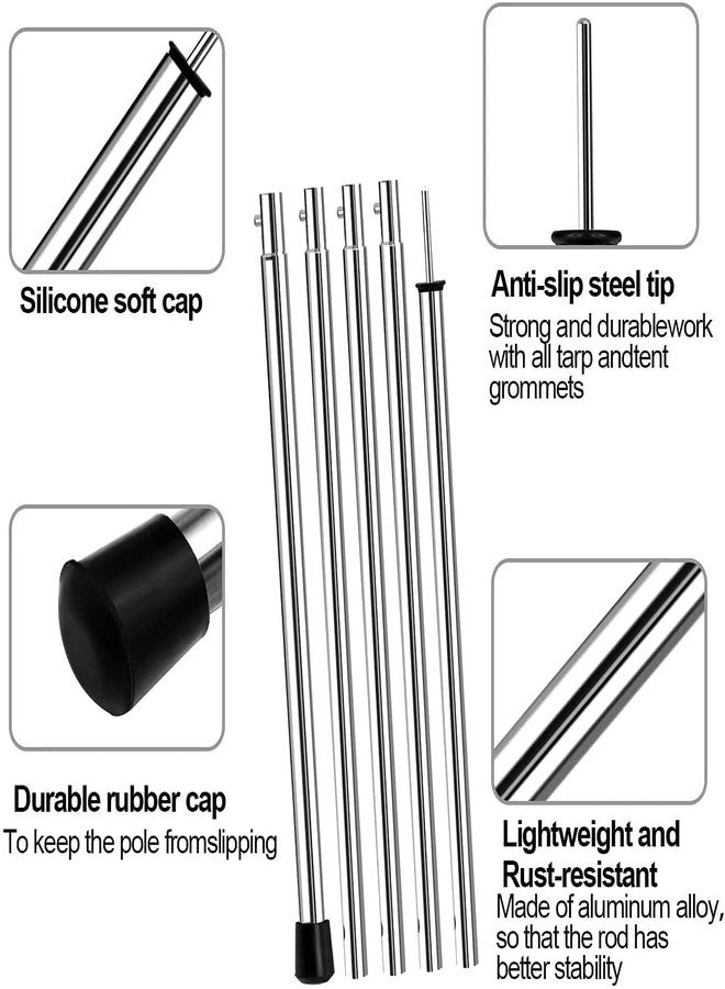 SAN LIKE Telescoping Tarp Poles Adjustable Tent Poles for Tarp Canopy Poles for Camping Canopy Awning Shelter Backpacking Hiking - (Adjustable Length - Steel Increase Thinckness) - Image 4