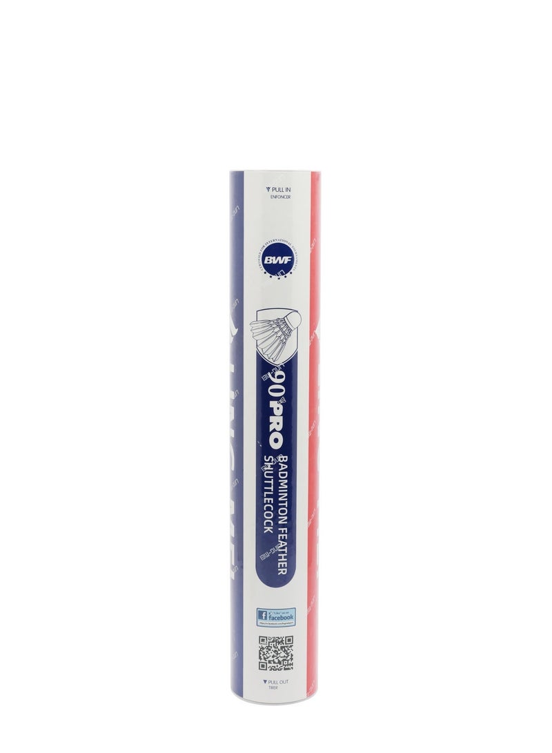 LING-MEI 90 PRO Goose Feather Shuttlecock (White) - PACK OF 1 TUBE - Image 4