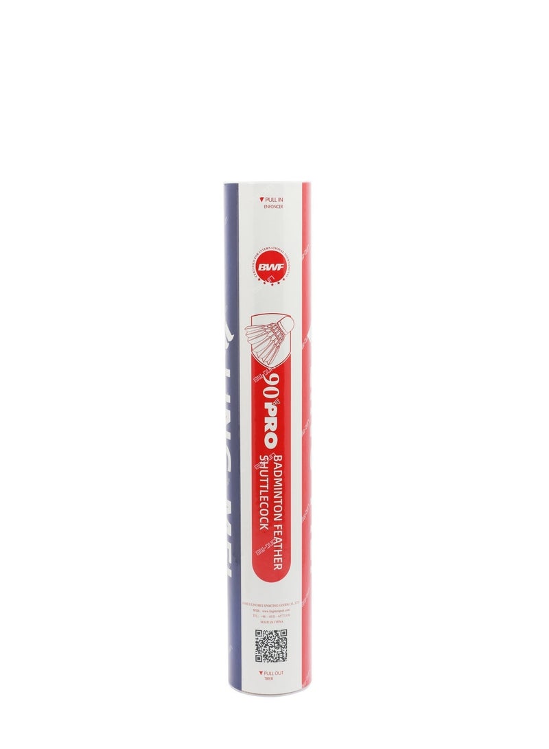 LING-MEI 90 PRO Goose Feather Shuttlecock (White) - PACK OF 1 TUBE - Image 3