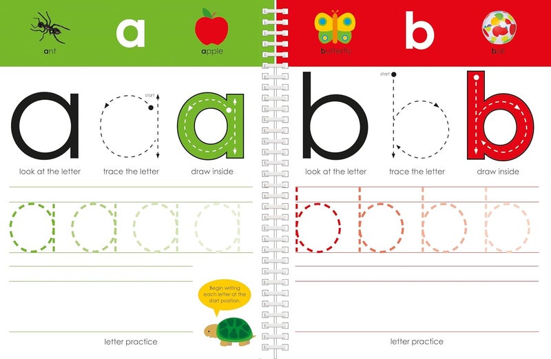 Wipe Clean Workbook: Lowercase Alphabet (enclosed spiral binding): Ages 3-6; with pen & flash cards - Image 3